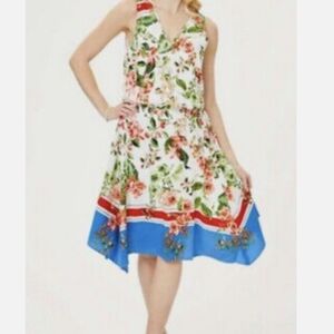 TOMMY HILFIGER Womens Sleeveless V Neck Midi Fit + Flare Dress Size 8 NWT